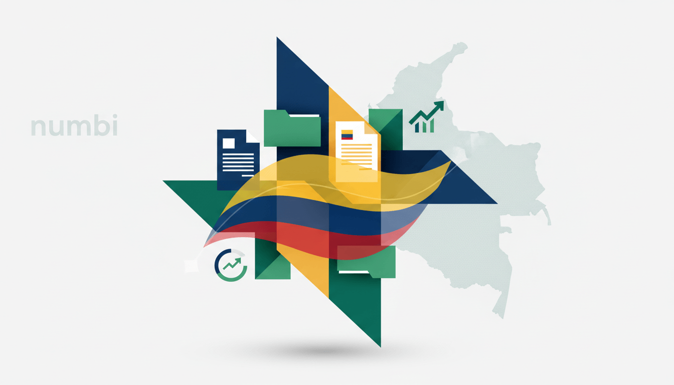 Ilustración editorial sobre impuesto ICA y contabilidad municipal en Colombia
